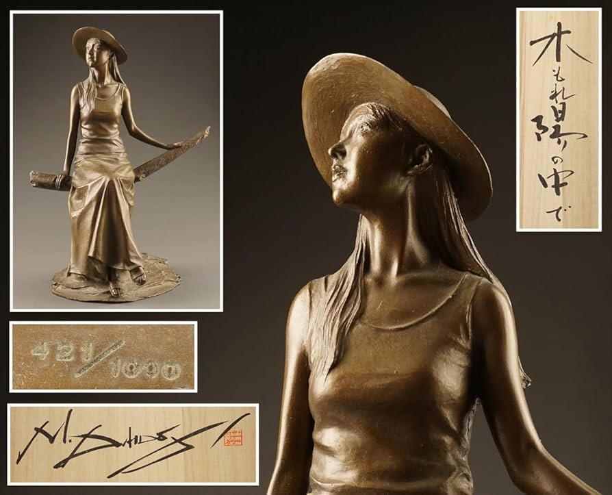 Amazon.co.jp: 彫刻家大道寺光弘作ブロンズ「木漏れ陽の中で」35cmL19